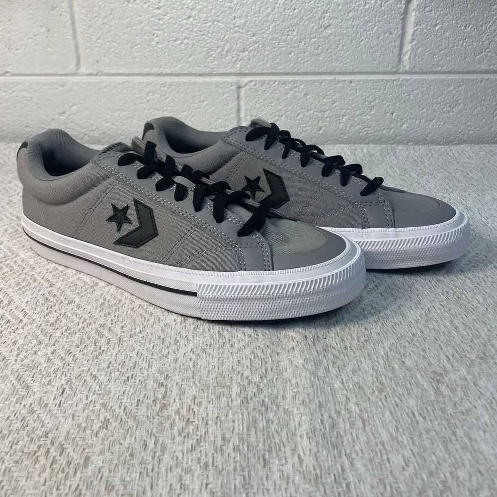 Converse Mens 10 Womens 11.5 Grey Black Sport Casual Ox Canvas Low Top Cushion - Picture 3 of 8